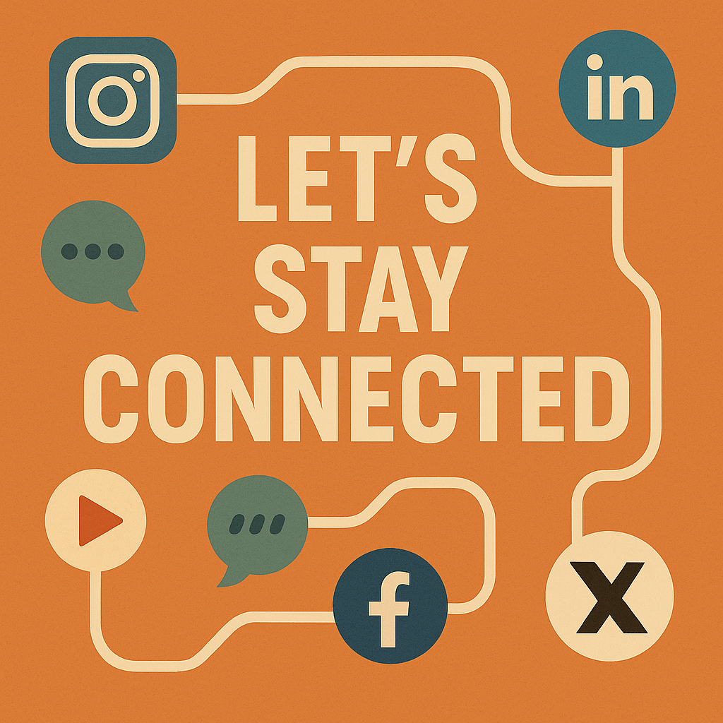 Flat-style illustration of people connecting through social media icons and devices