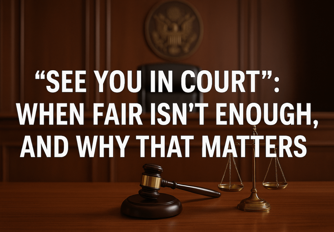 “See You in Court”: When Fair Isn’t Enough and Why That Matters