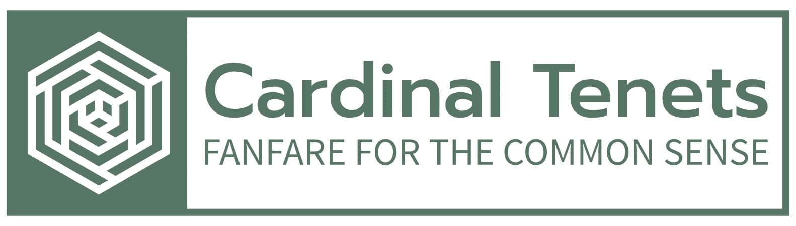 Cardinal Tenets Logo with Slogan: Fanfare for the common sense.